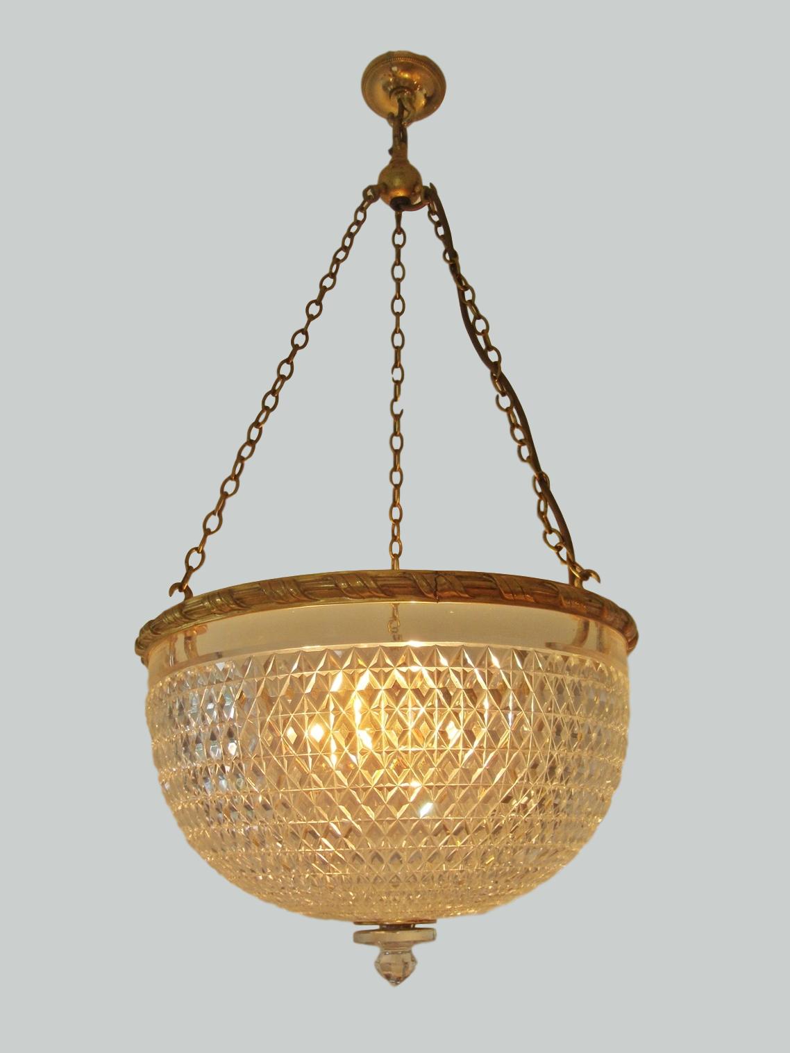 F & C Osler, Birmingham | Cut-Glass Edwardian Plafonnier | England c.1910 | SOLD