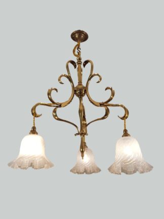 The Generel Electric Company (G.E.C) | Art Nouveau Brass Ceiling Light | England c.1905 | SOLD