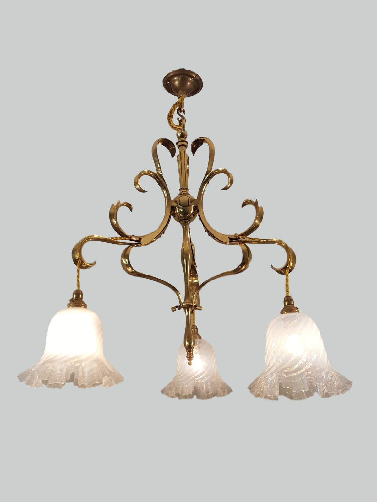 The Generel Electric Company (G.E.C) | Art Nouveau Brass Ceiling Light | England c.1905 | SOLD