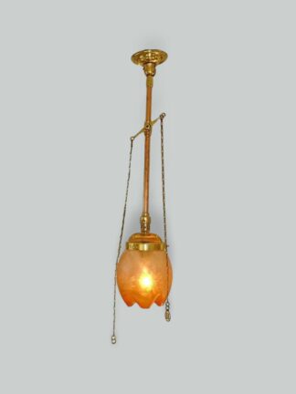 Veritas Lampworks | 2 Brass Gas Ceiling Lights | England c.1905