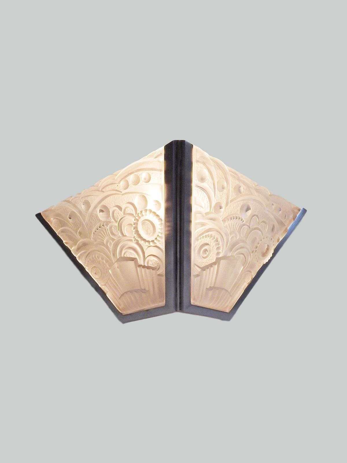 George Leleu | 4 Frosted Glass Wall Lights | France c.1930 | SOLD