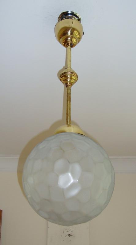 Style of Genet et Michon | Frosted-Glass Art Deco Ceiling Light | France c.1930 - Image 2