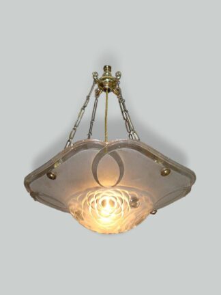 Degué | Frosted Art Deco Plafonnier | France c.1935 | SOLD