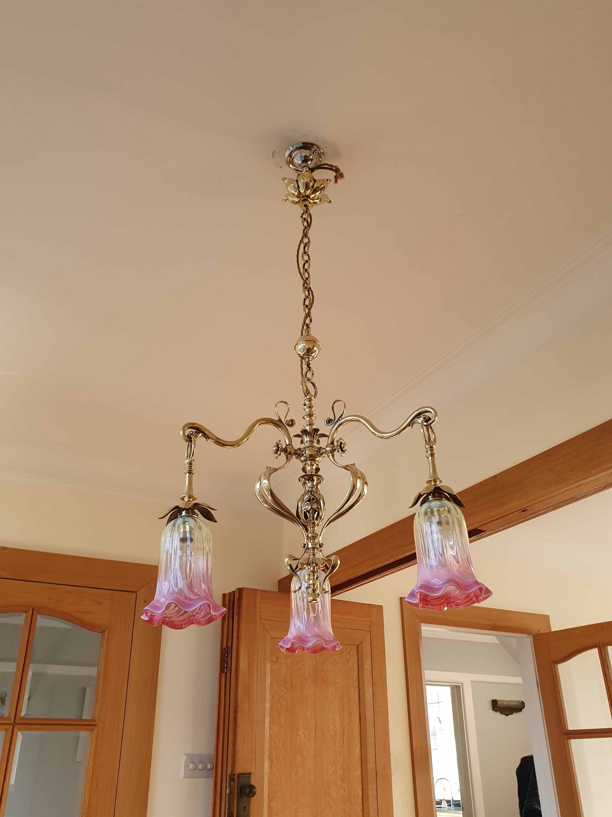 Samuel.S.Messenger & Sons, Birmingham | Cast-Brass Art Nouveau Electrolier | 1901 | SOLD - Image 2