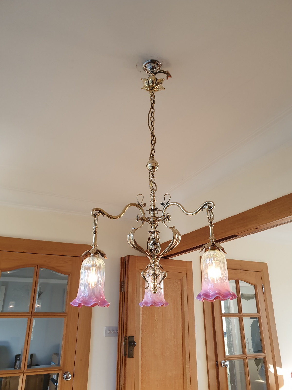 Samuel.S.Messenger & Sons, Birmingham | Cast-Brass Art Nouveau Electrolier | 1901 | SOLD - Image 5