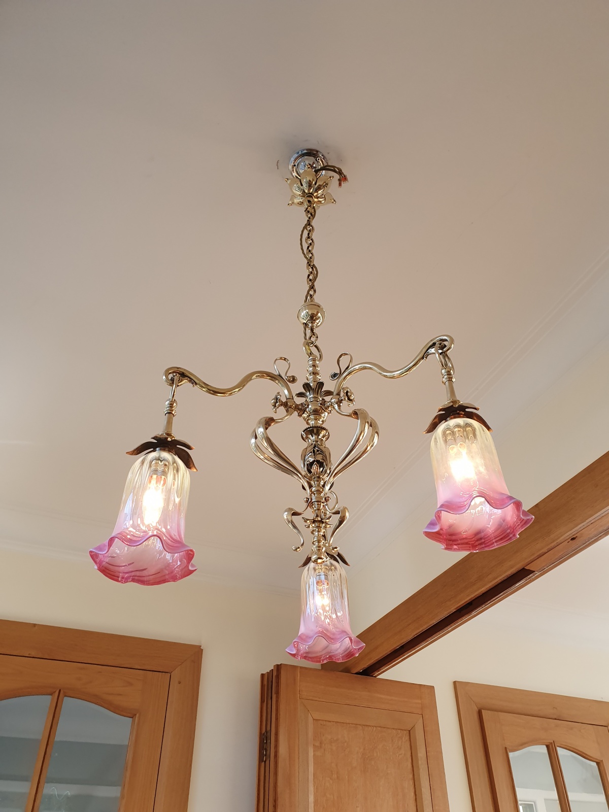 Samuel.S.Messenger & Sons, Birmingham | Cast-Brass Art Nouveau Electrolier | 1901 | SOLD - Image 6