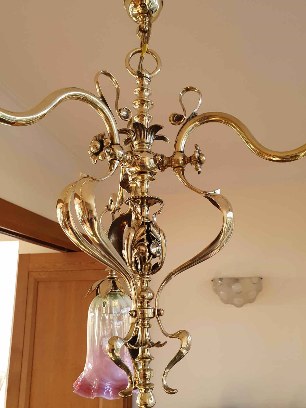 Samuel.S.Messenger & Sons, Birmingham | Cast-Brass Art Nouveau Electrolier | 1901 | SOLD - Image 8