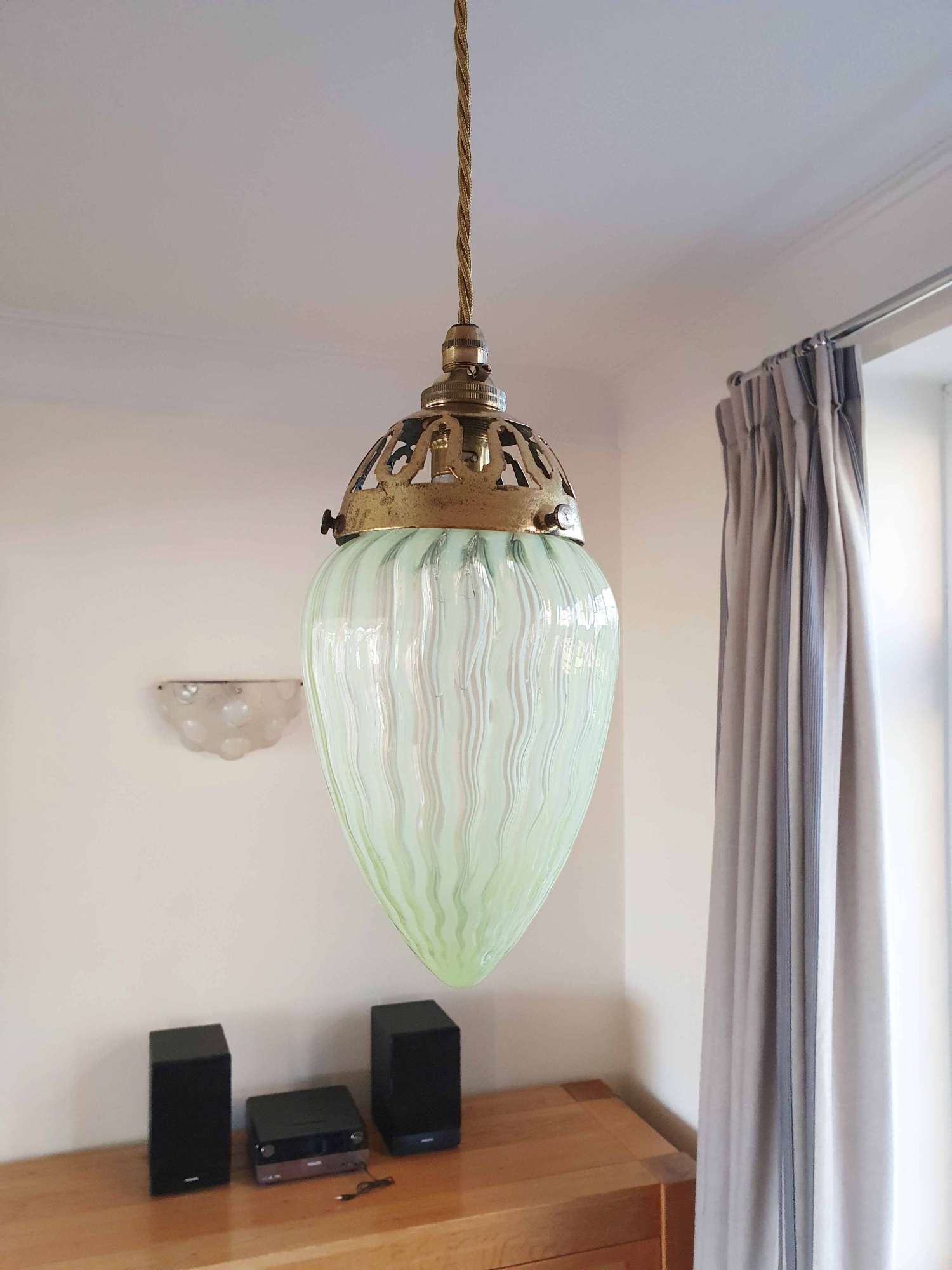 The General Electric Company (G.E.C) | Vaseline-glass Pendant Light | England c.1905 | SOLD - Image 8