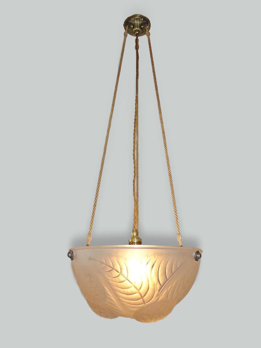 René Lalique | "Dahlia" Frosted Glass Plafonnier | France c.1930 | SOLD