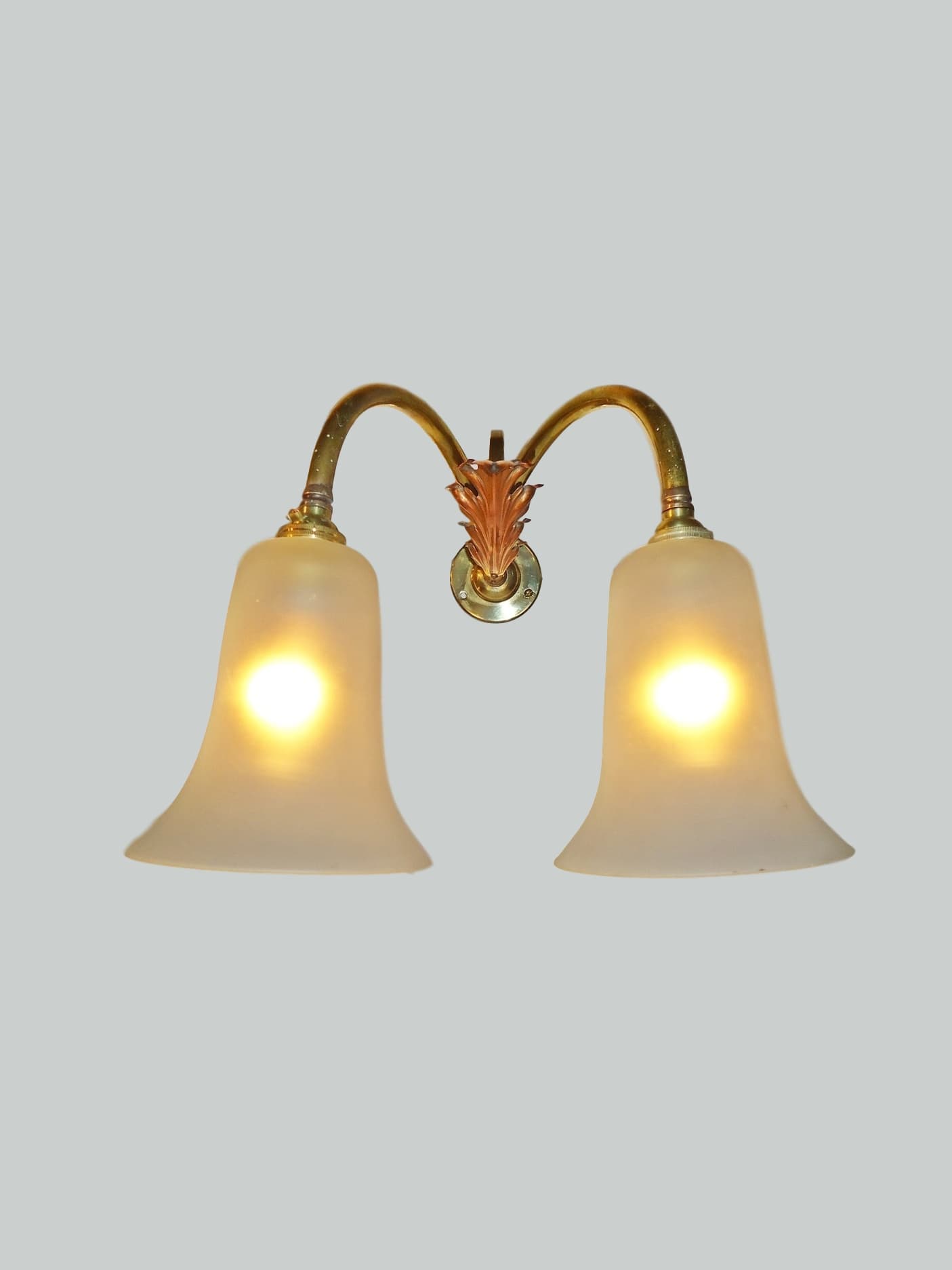 J & W.B.Smith Ltd, London & Glasgow | Copper & Brass Twin-Arm Wall Light | England c.1925