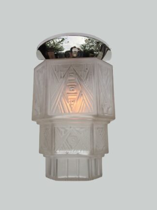 George Leleu, Paris | 2 Art Deco Flush Ceiling Lanterns | France c.1930 | SOLD