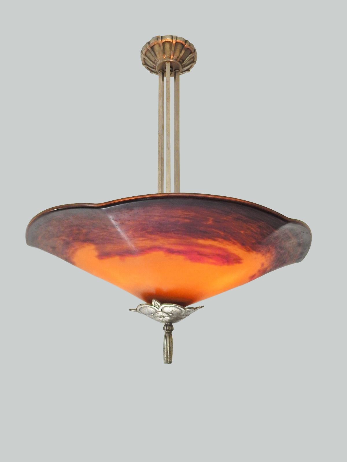 Verrerie D'art Degué | Pate-de-verre Glass Ceiling Fitting | France c.1930 | SOLD