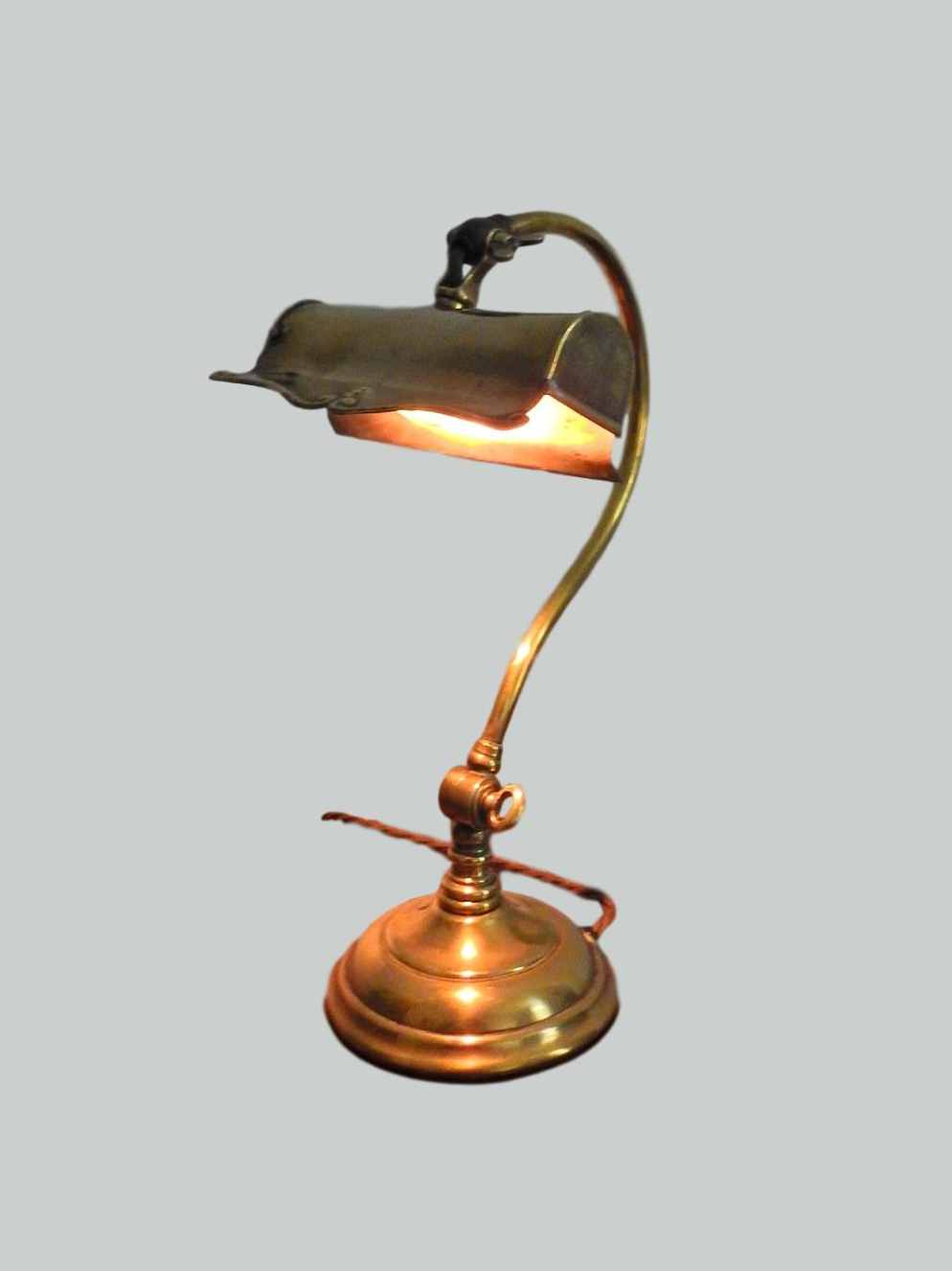 Unsigned | Petite Brass Banker's Desk Lamp | English c.1910 | SOLD
