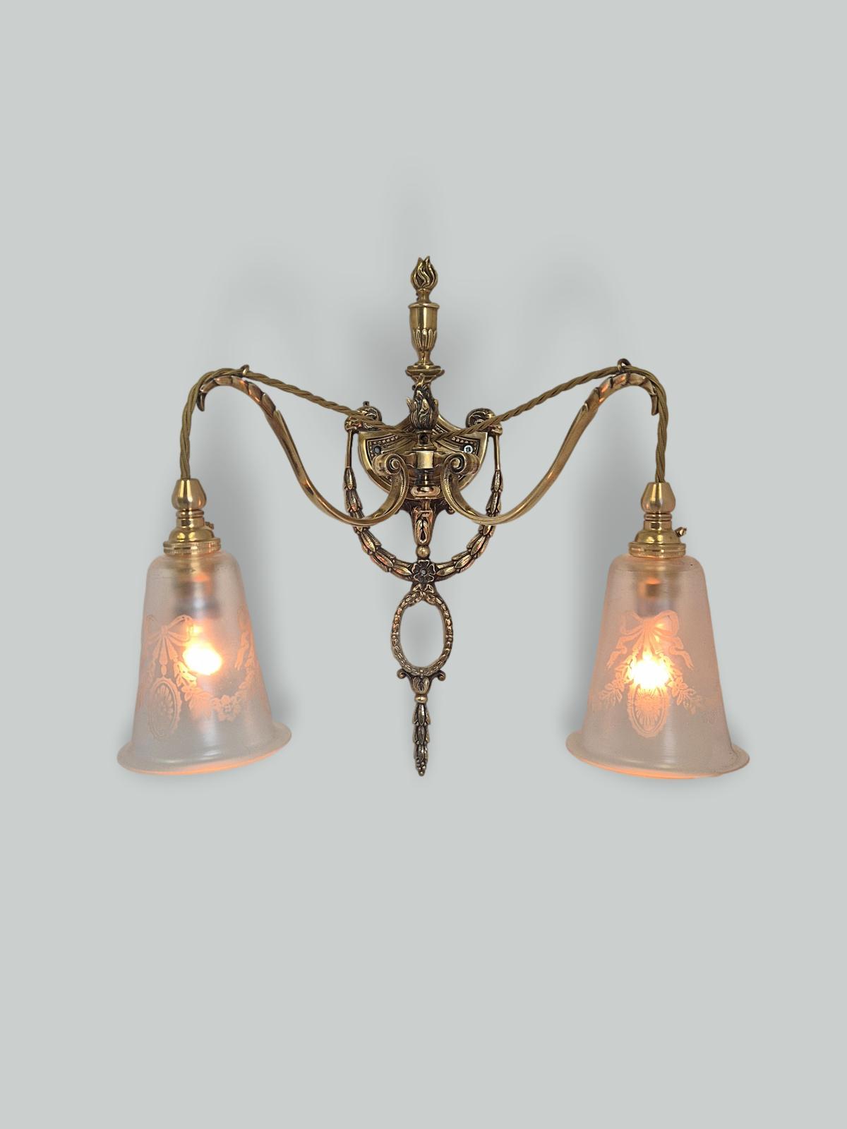 John Walsh Walsh | 2 Adam-style Twin-Arm Appliques | England c.1910-20