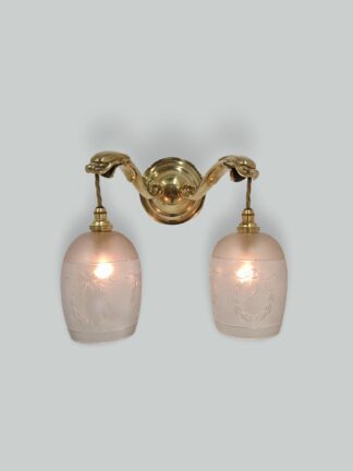 Unsigned | 2 Cast-brass Twin-arm Wall Lights | England c.1910-20