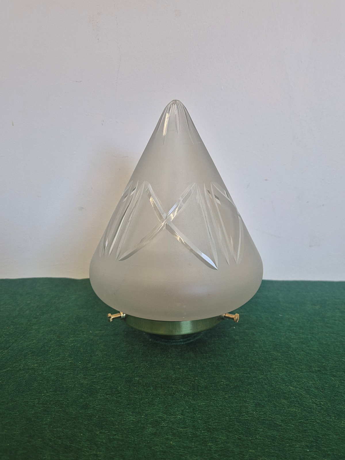 2 Cut-glass & Frosted Conical Lampshades | England c.1910