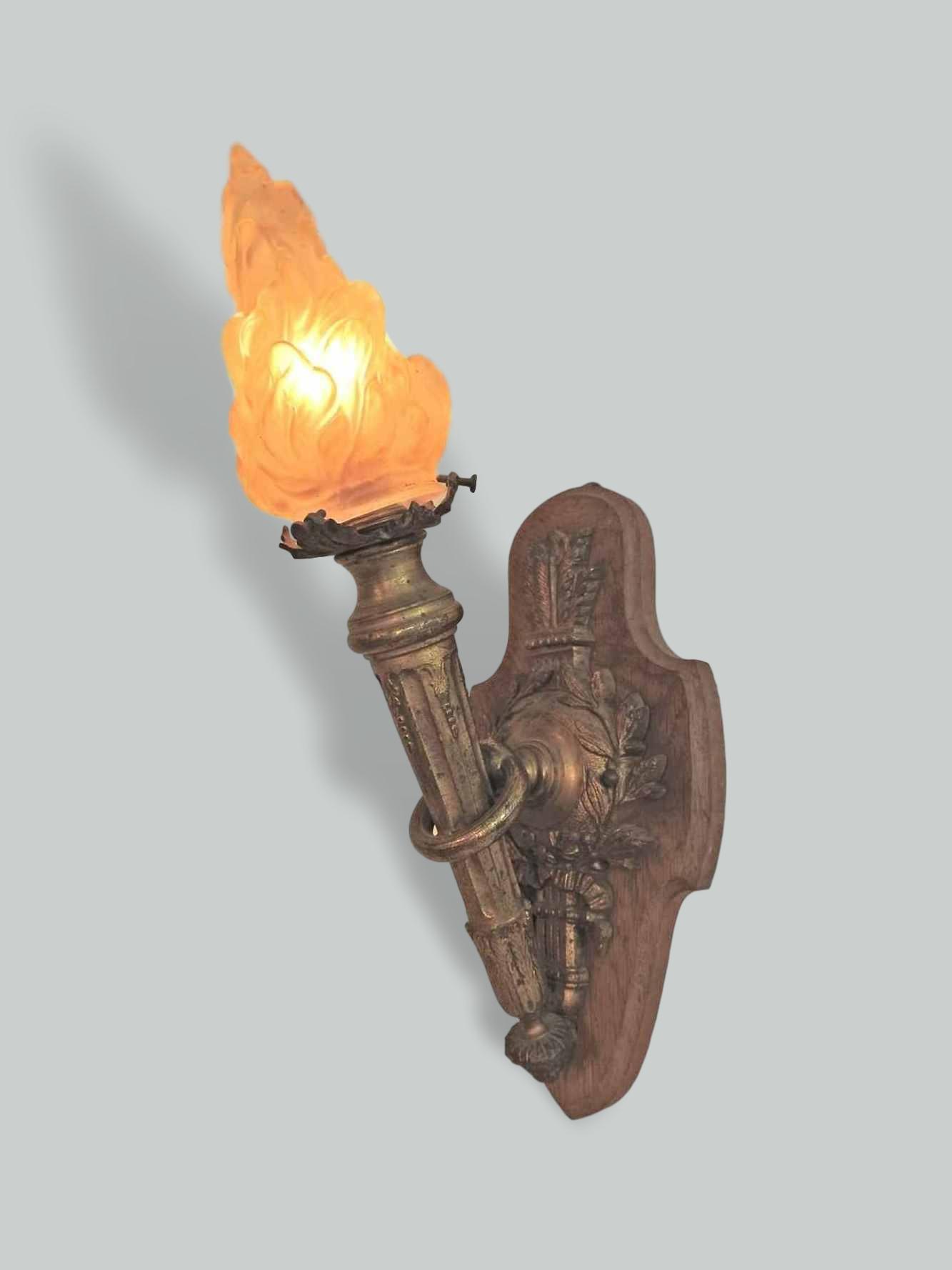 Unsigned | 2 Neoclassical "Torchere" Wall Lights | France c.1905-10