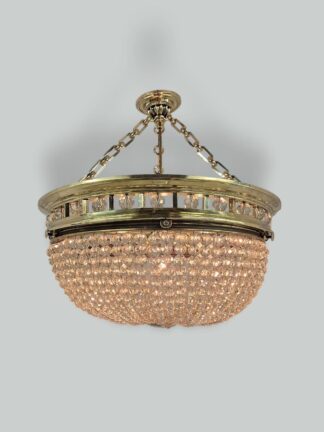 Unsigned | Impressive Large Beaded-Glass Plafonnier | England c.1905