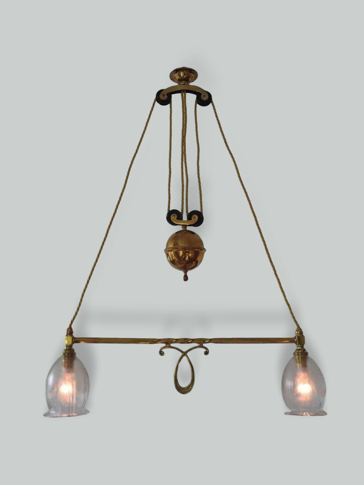 The General Electric Company (G.E.C) | Brass "Rise & Fall" Hanging Lamp | England c.1925 | SOLD
