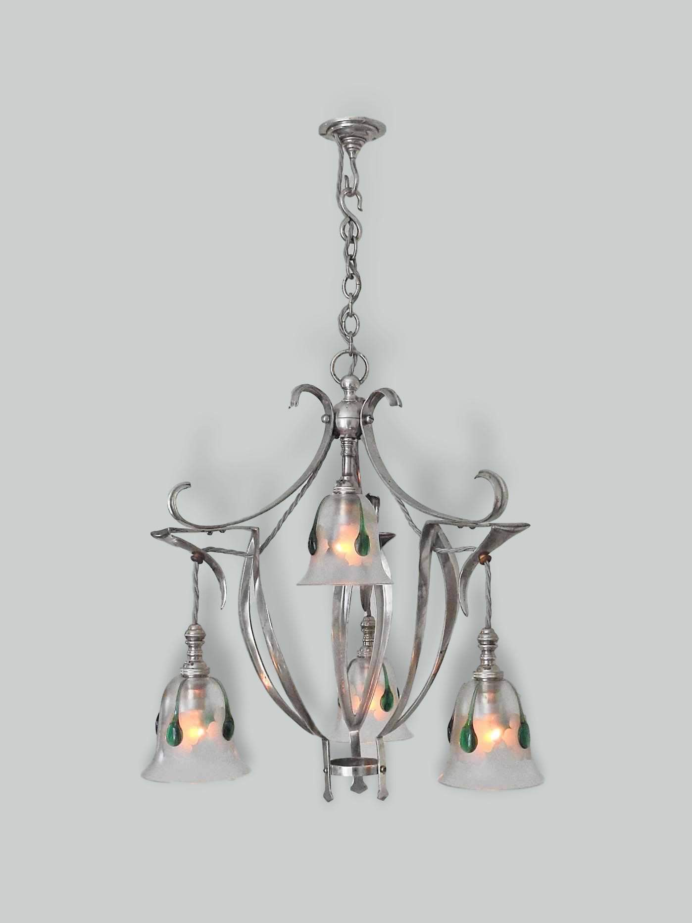 Unsigned | Arts & Crafts Silver-Plated Ceiling Light | England c.1900 | SOLD