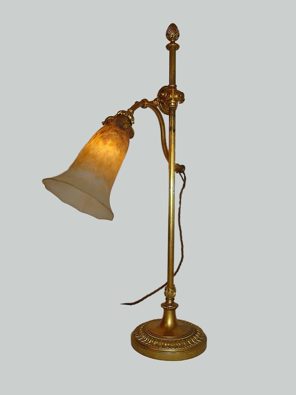 Daum Frères, Nancy | Cast Brass "Pump" Lamp | France c.1915 | SOLD
