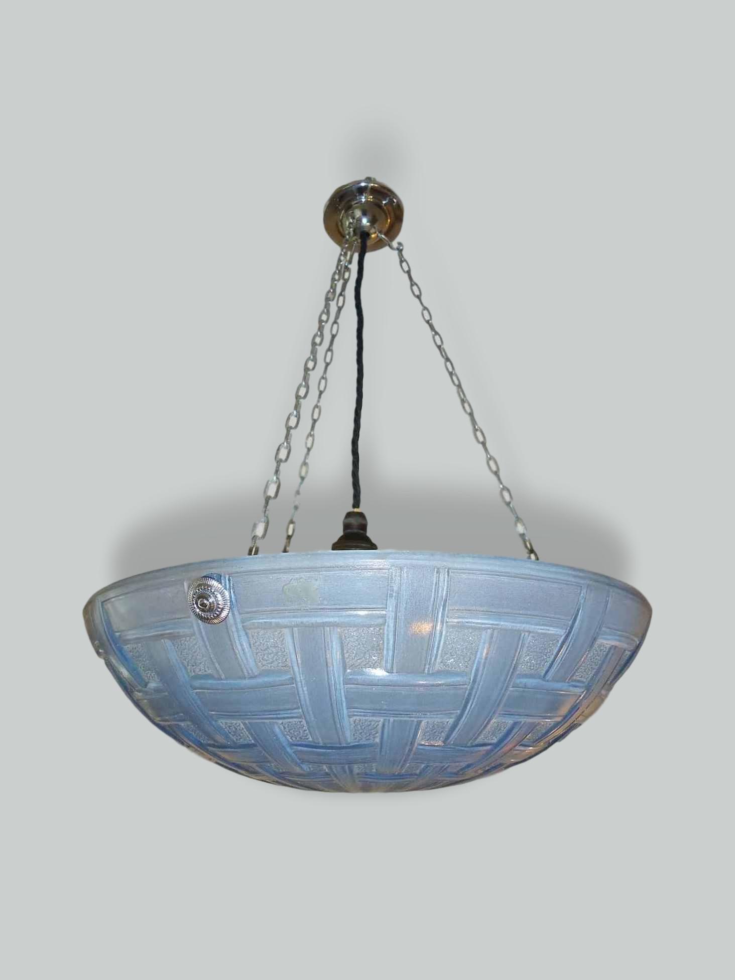 Unsigned | Blue Art Deco Plafonnier | France c.1935 | SOLD