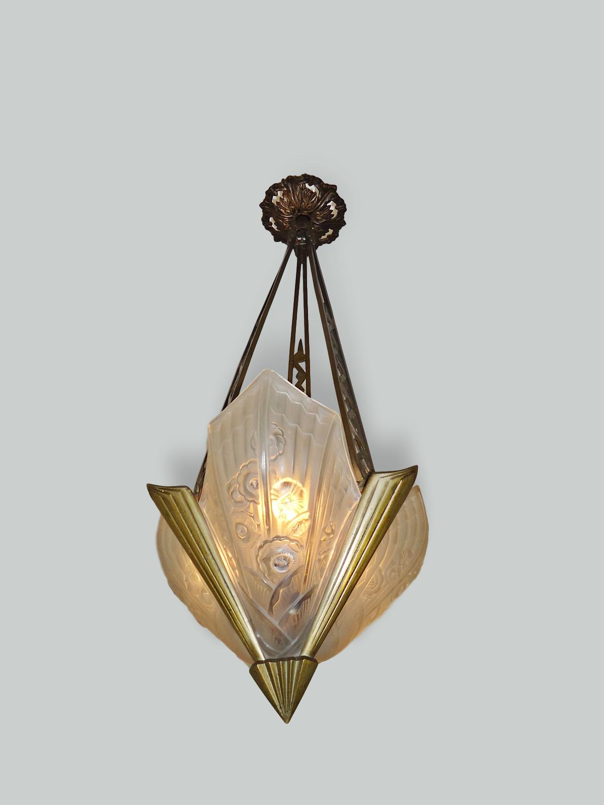 J.Robert (Jean Gauthier) | Art deco Ceiling Light | France c.1925 | SOLD
