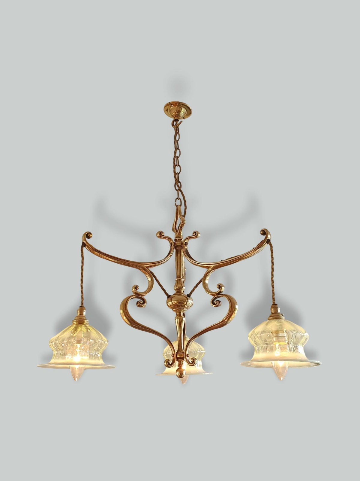 Unsigned | Cast-Brass Art Nouveau Ceiling Light | England c.1905 | SOLD