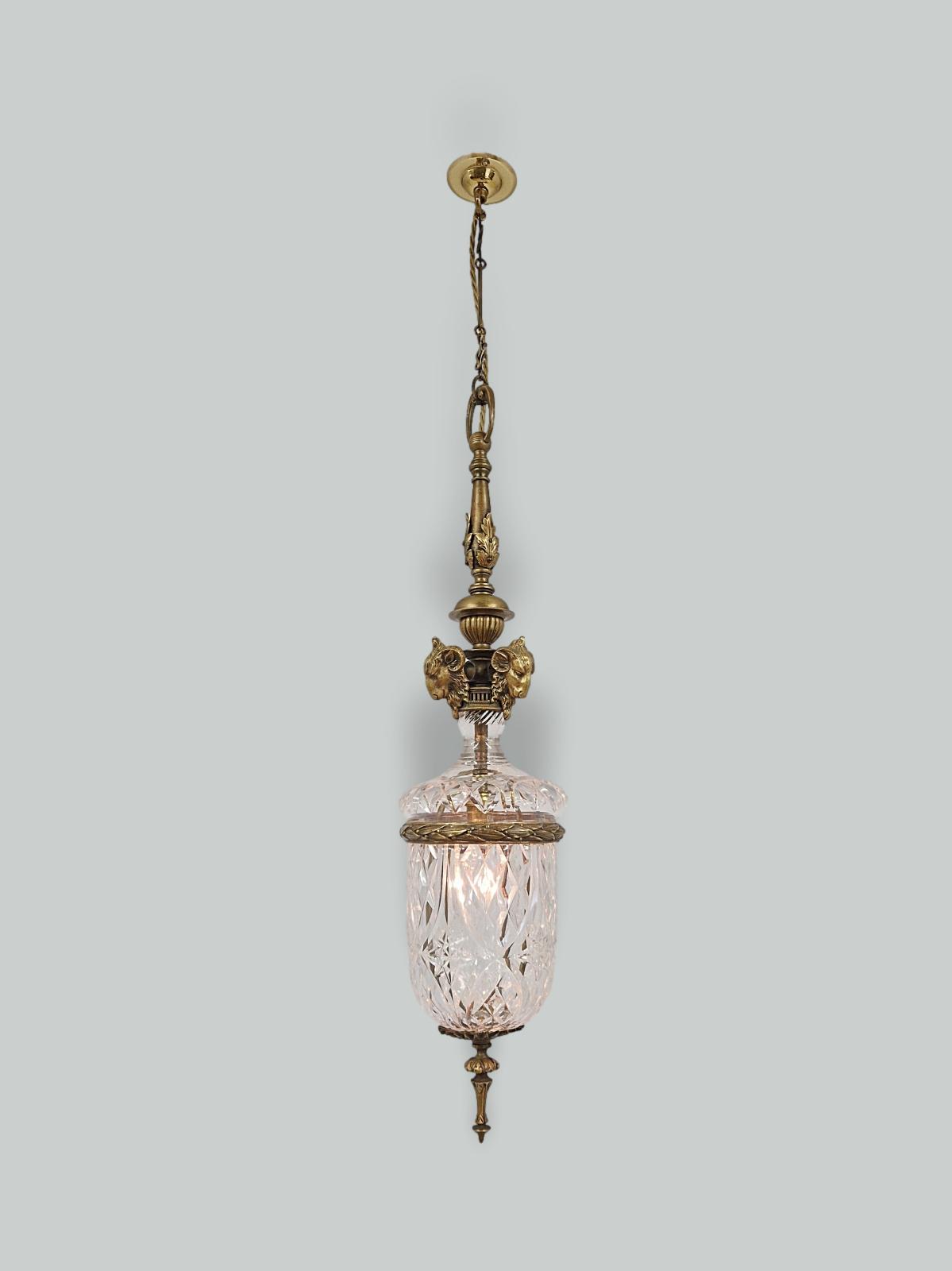 F & C Osler, Birmingham | Neo-Classical Cut-Glass Lantern | England c.1910 | SOLD