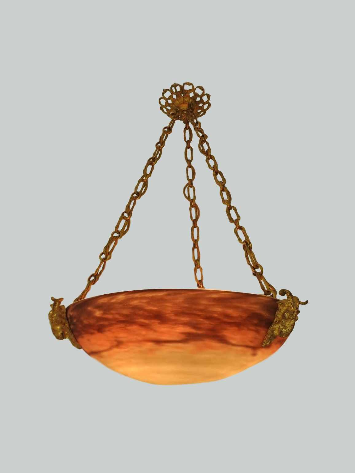 Muller Frères, Luneville | Pate-de-verre Plafonnier | France c.1925 | SOLD