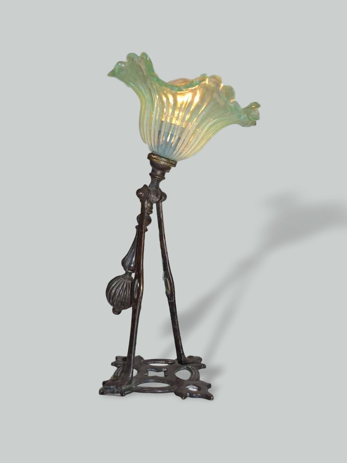 England c.1900 | 2 Arts & Crafts Gimbal Table Lamps