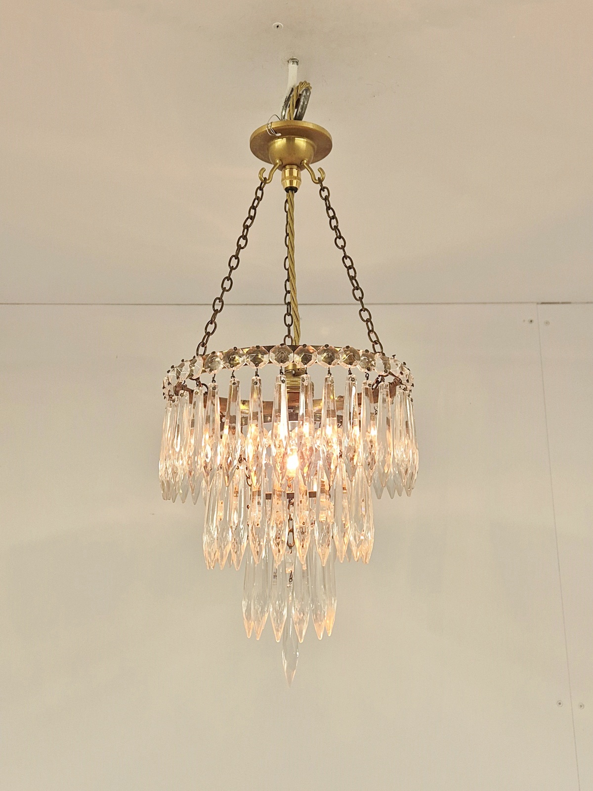 Unsigned | 2 "Waterfall" Lustres | England First Half c.20th | Available to Buy Seperately