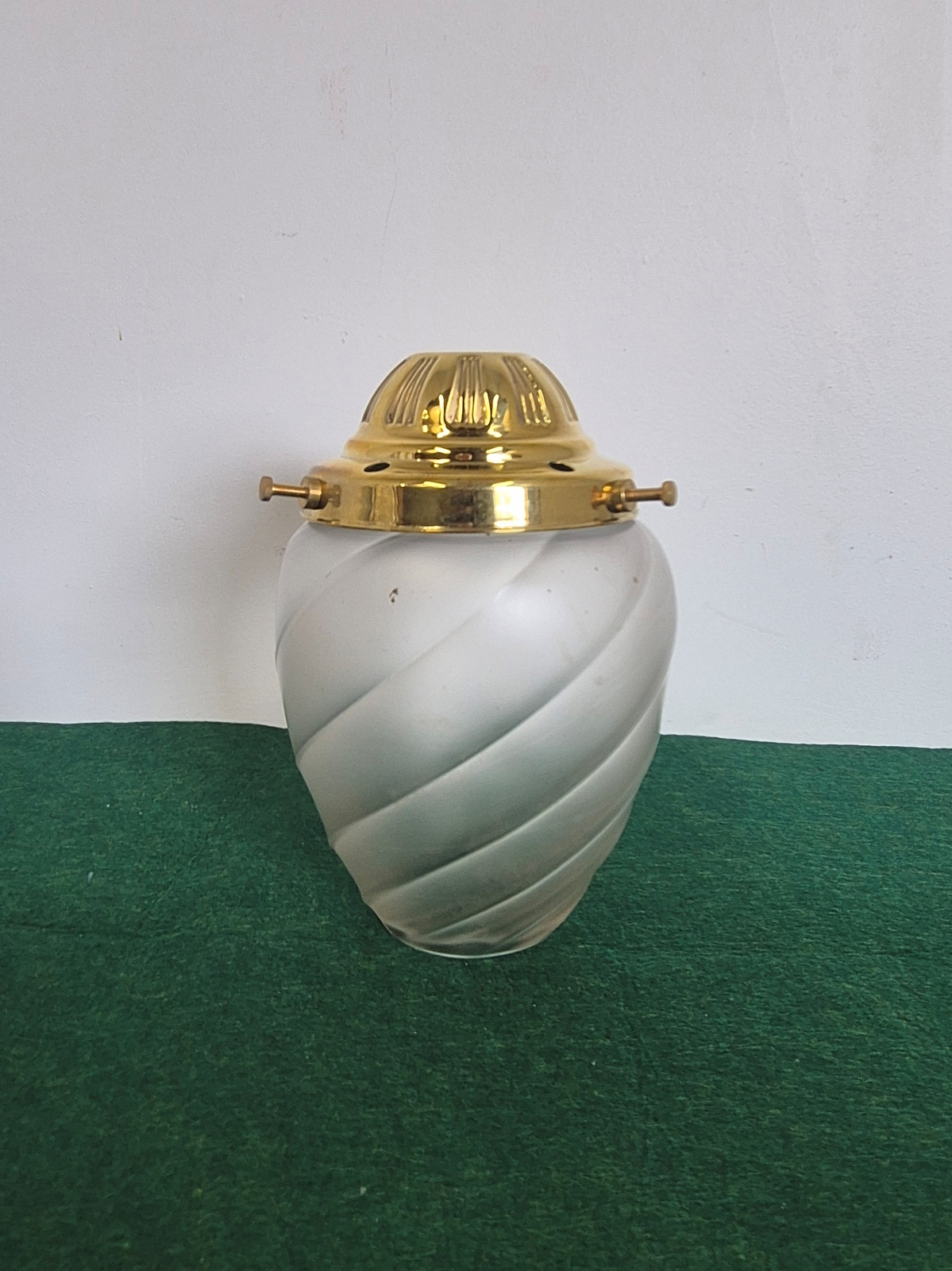 Unsigned | 2 Satin-Glass Gas Lampshades | English c.1900