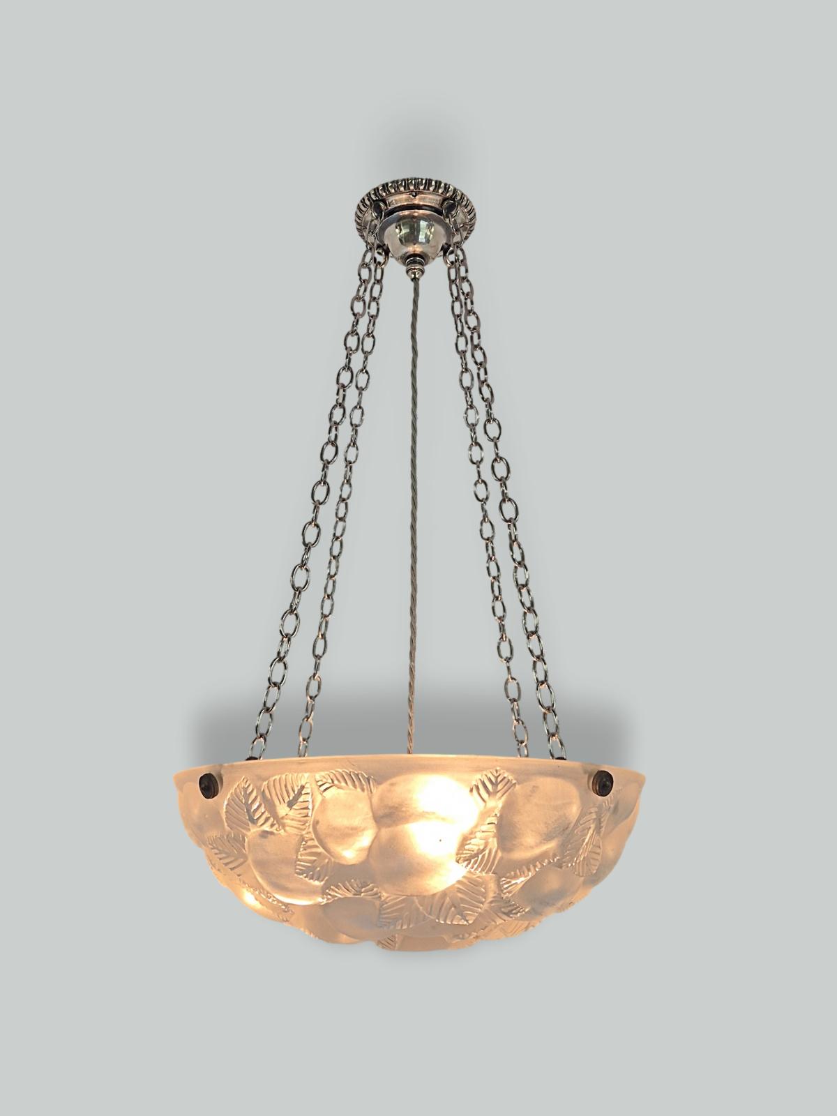 René Lalique | "Lausanne" Frosted Glass Plafonnier | France c.1930