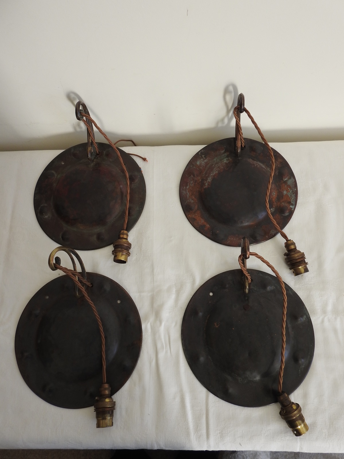 Style of Jesson Birkett & Co (Faulkner Bronze co.) | 4 Arts & Crafts Wall Lights | England c.1900 | SOLD - Image 4