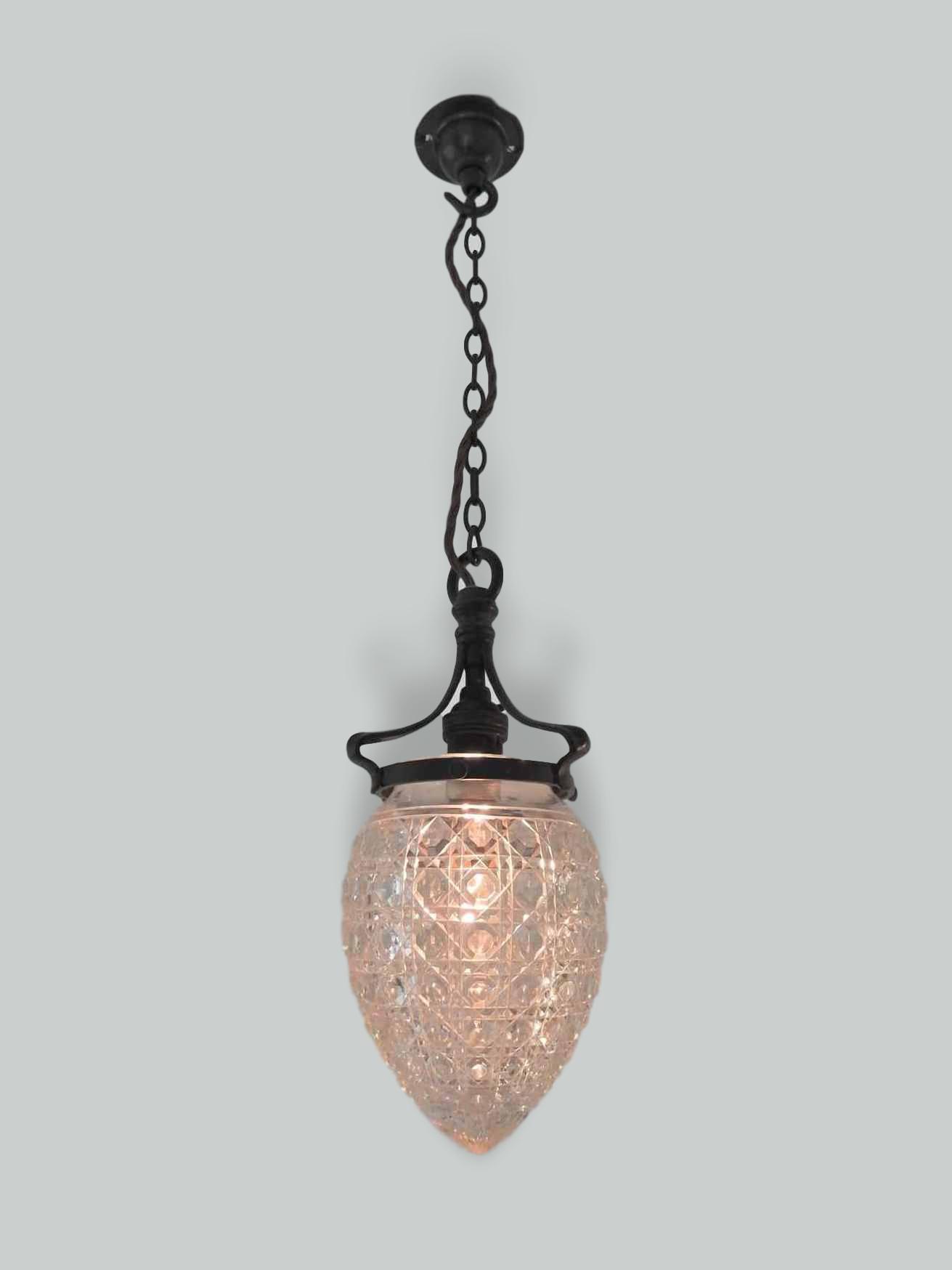 Unsigned | Cut-glass "Pineapple" Lampshade | England c.1905