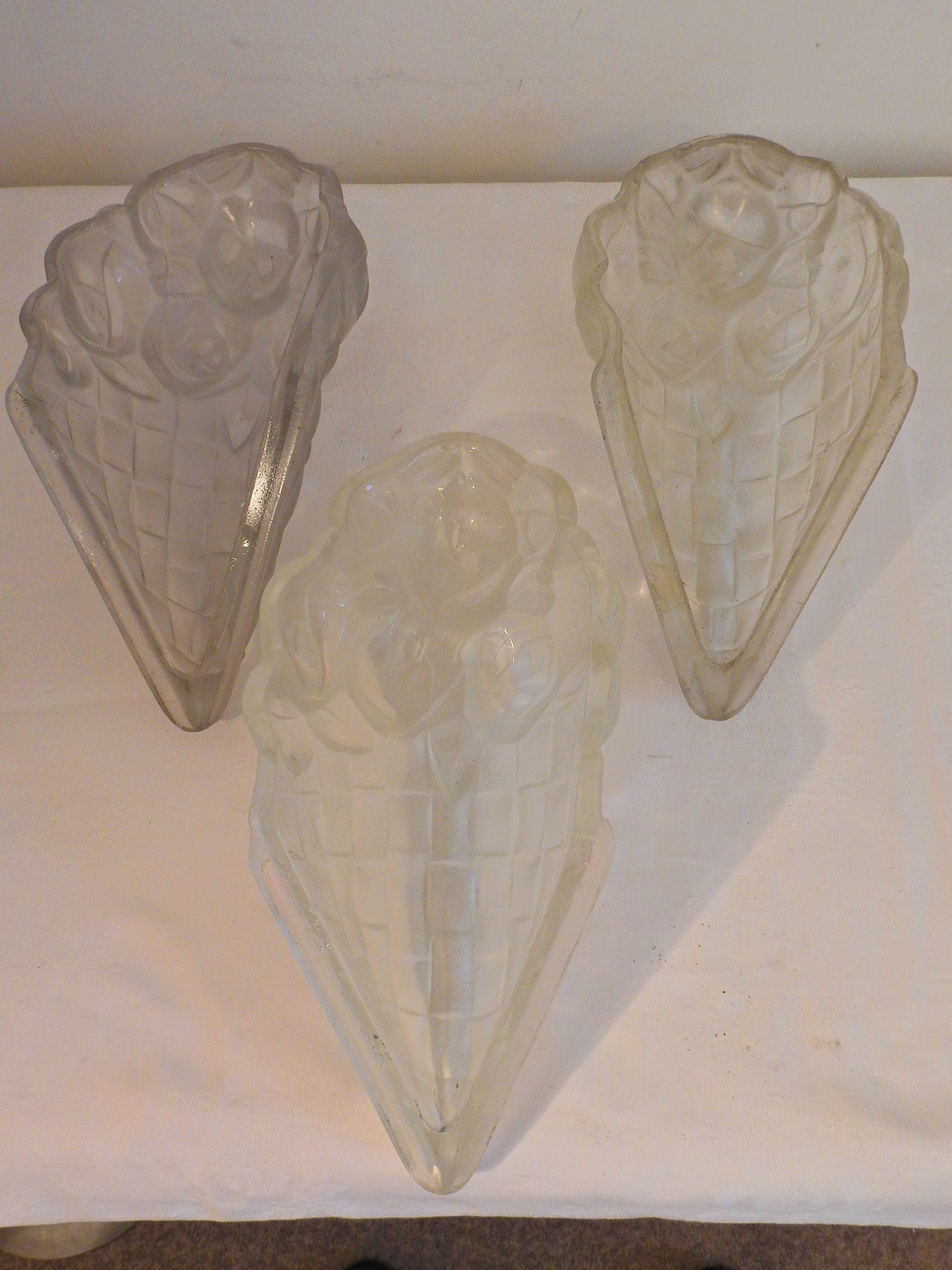 Verrerie D'art Degué | 2 x Pairs (4) Art Deco Wall Lights | France c.1930 - Image 10