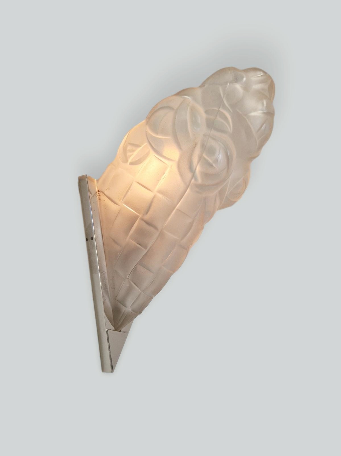 Verrerie D'art Degué | 2 x Pairs (4) Art Deco Wall Lights | France c.1930