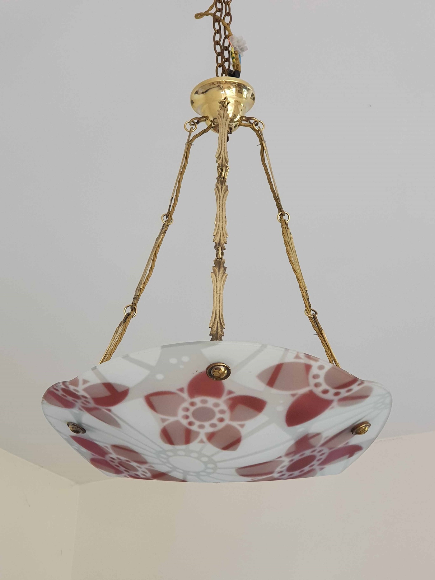 Loys Lucha, Paris | Enamelled Art Deco Plafonnier | France c.1920 | SOLD - Image 3