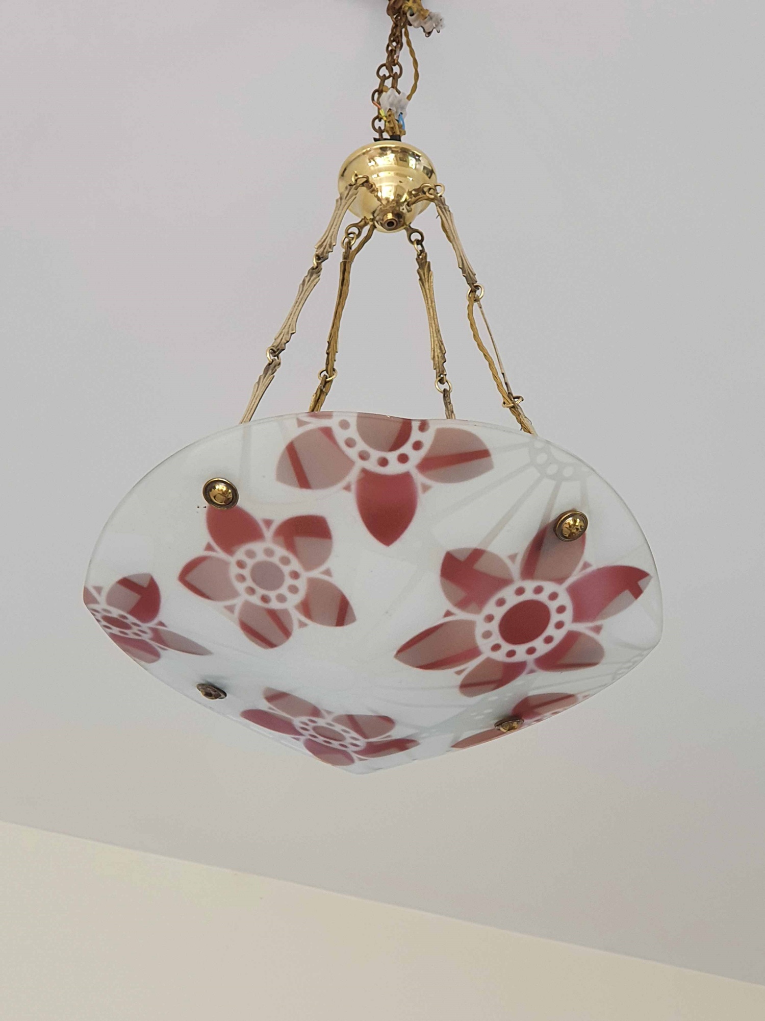 Loys Lucha, Paris | Enamelled Art Deco Plafonnier | France c.1920 | SOLD - Image 4