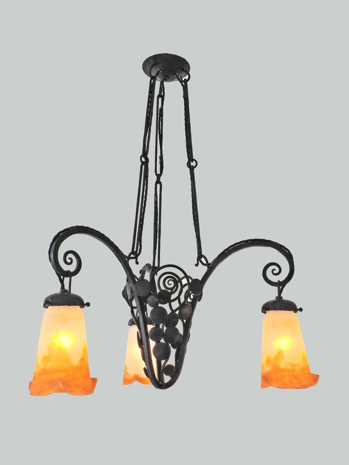 Marcel Vasseur & Muller Frères | Wrought Iron Ceiling Light | France c.1930 | SOLD
