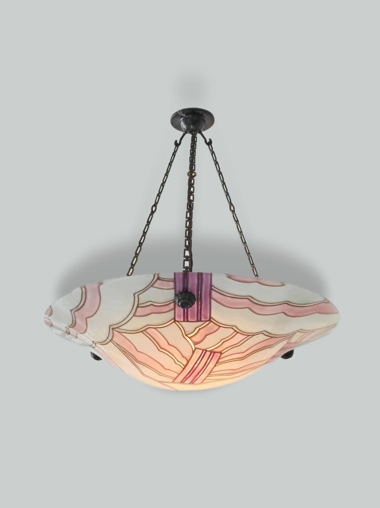 Maxonade Verrier D'Art, Paris | Art Deco Plafonnier | France c.1935 | SOLD