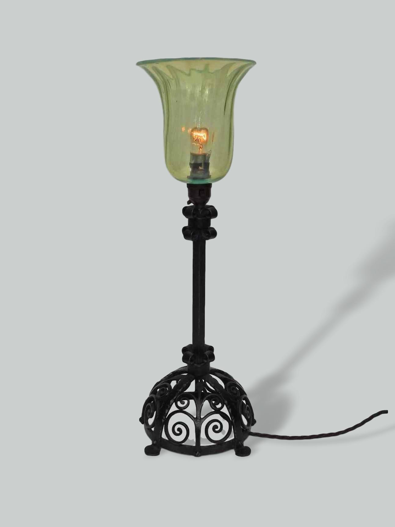 England c.1905 | Wrought-Iron Arts & Crafts Table lamp