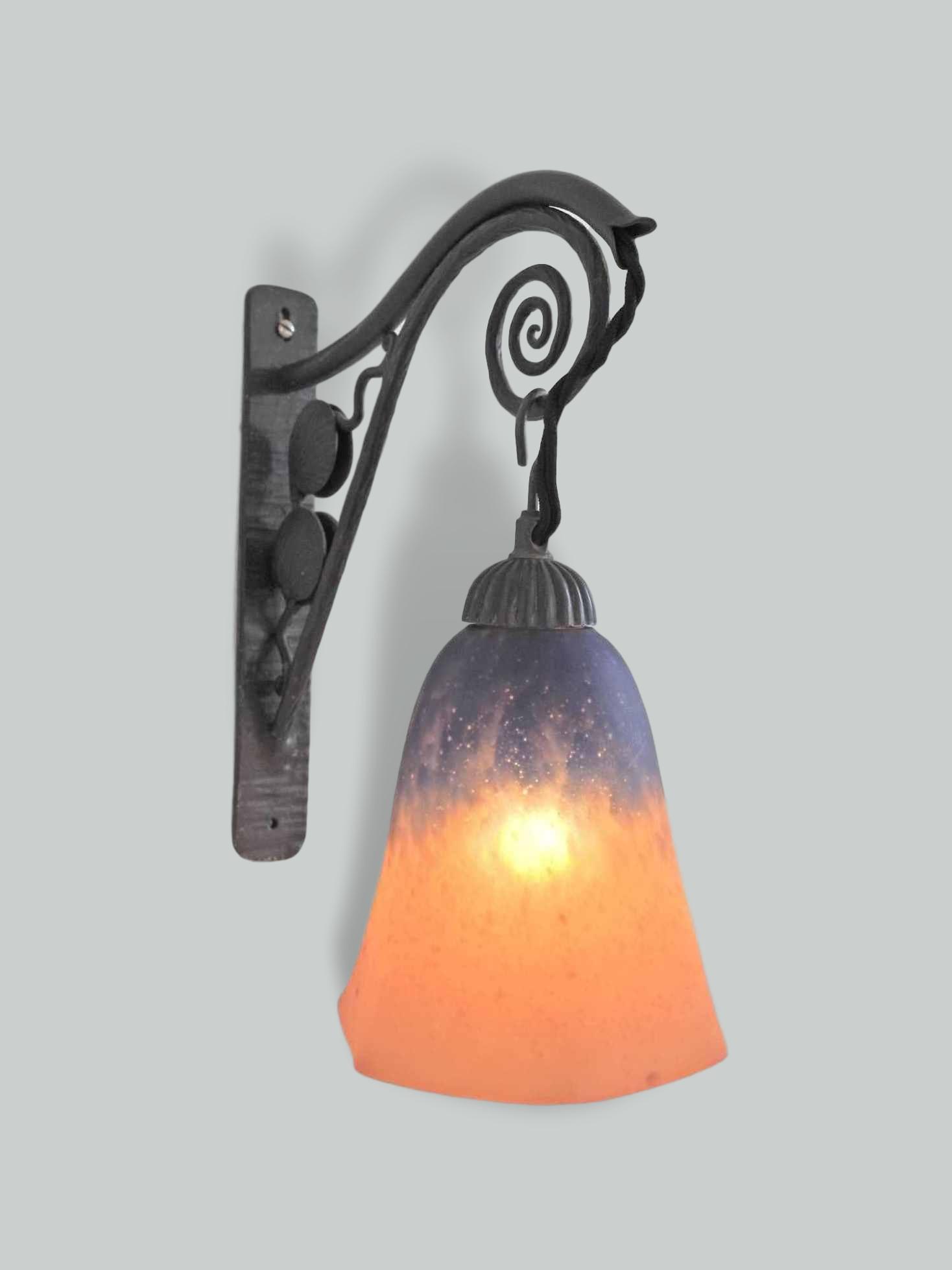 Verreries Charles Schneider | 2 Pate-de-verre Wall Lights | France c.1925 | SOLD