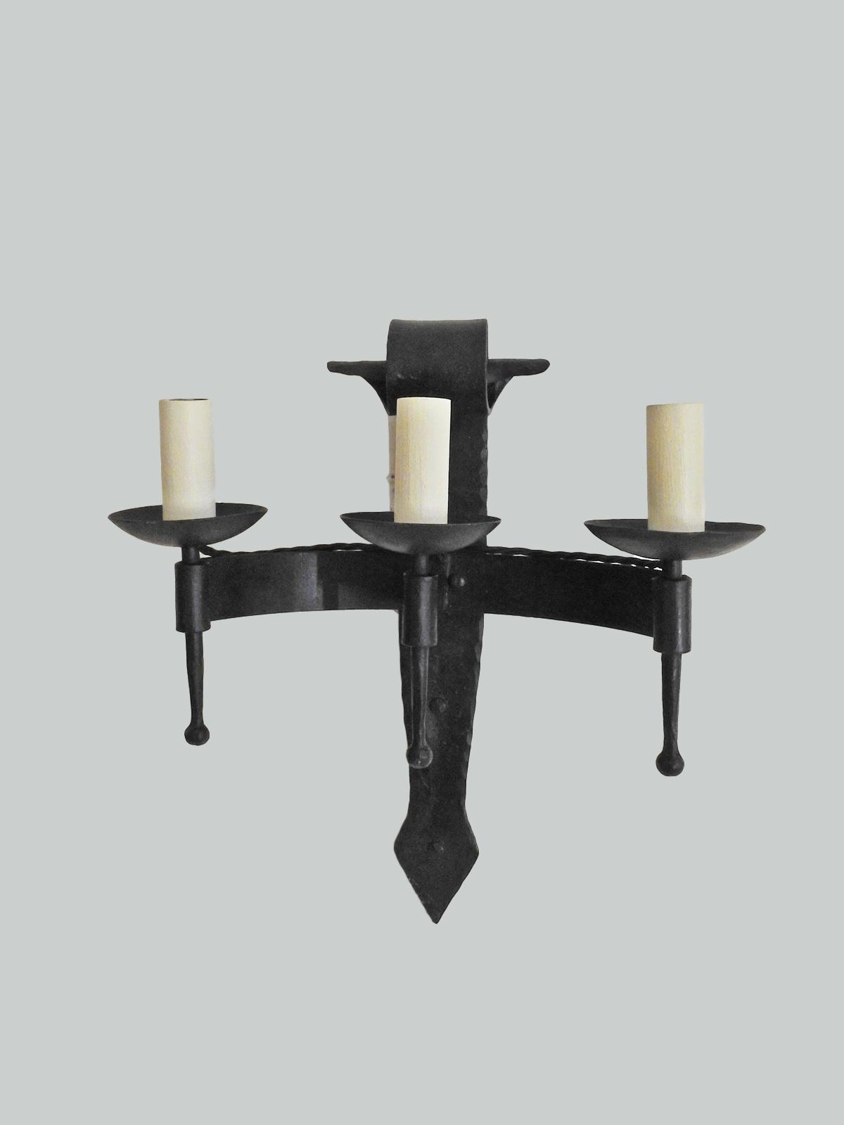 Unsigned | 2 Wrought-Iron Candle Sconces | France Early c.20th | SOLD