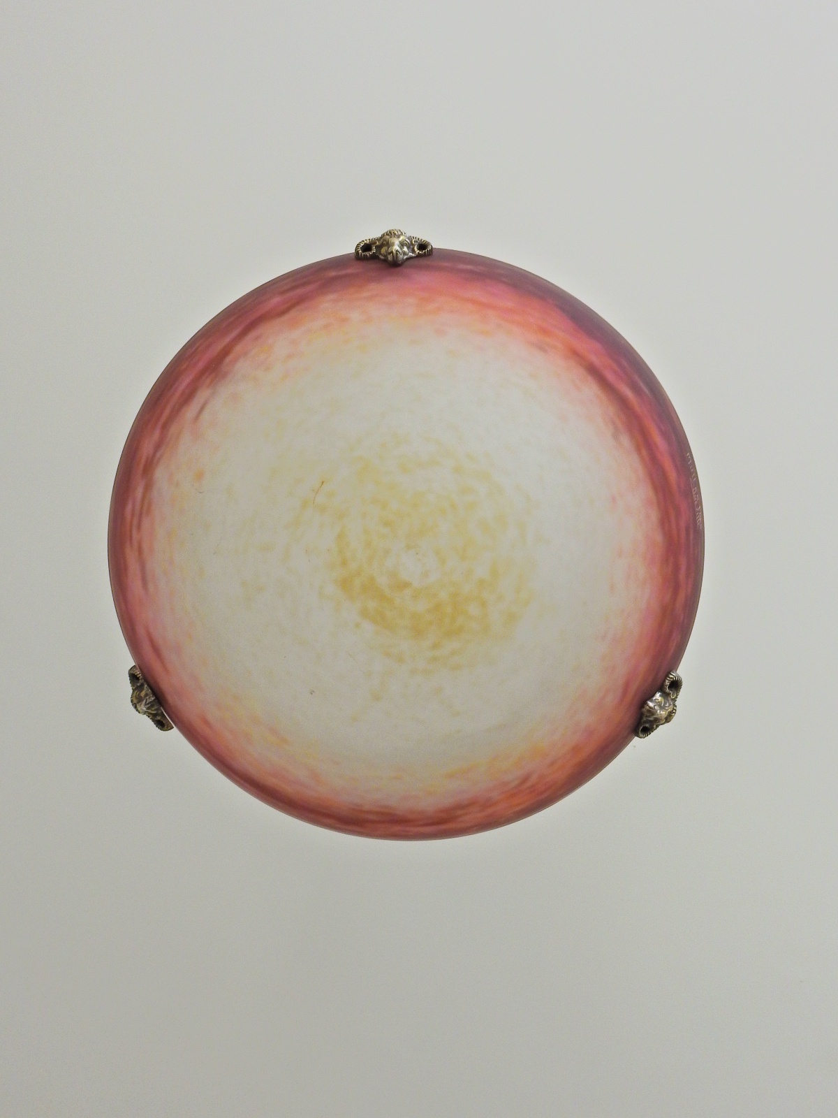 Muller Frères, Luneville | Pate-de-verre Plafonnier | Silver Ram's Head Chains | SOLD - Image 3