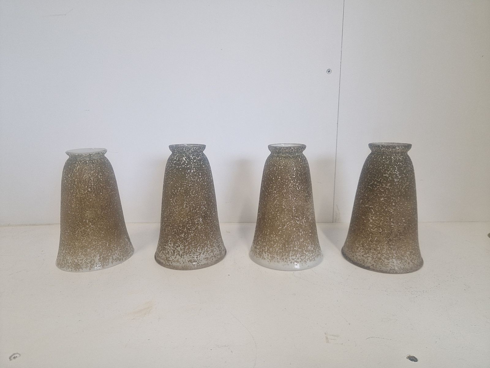 Daum Frères, Nancy | 4 Bark Textured Lampshades | France c.1930