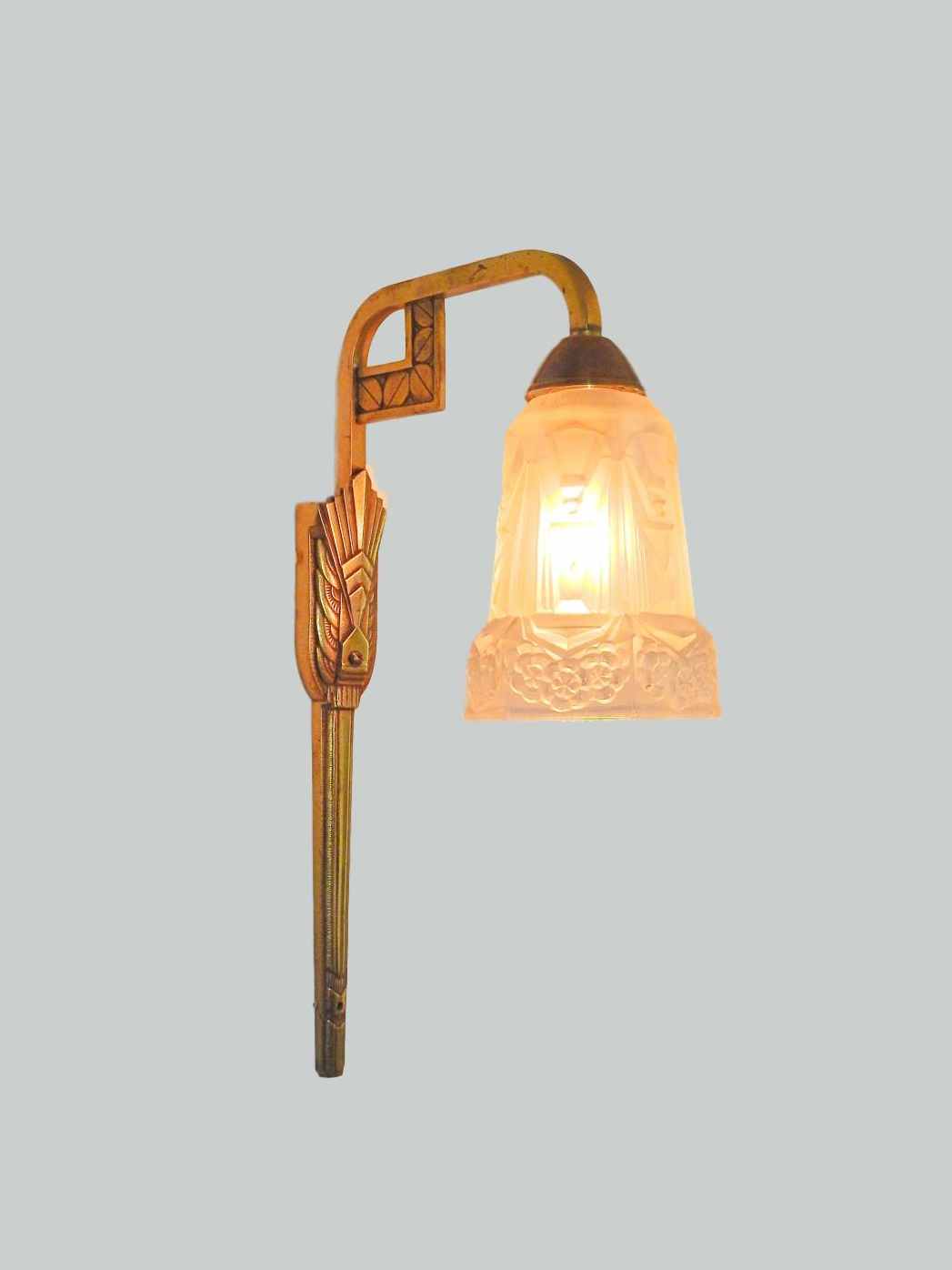 A.Gagnon & Charles Schneider | 4 Gilt-brass Art Deco Wall Lights | France c.1925 | SOLD