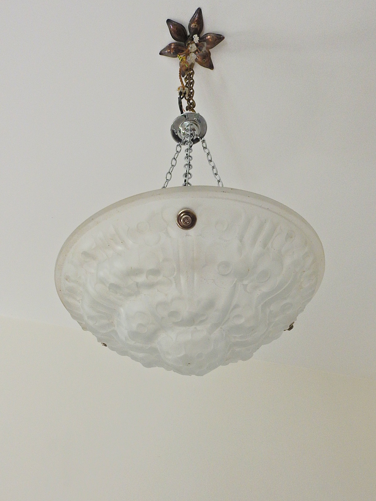 Degué | Frosted Glass Plafonnier | France c.1930 | SOLD - Image 3