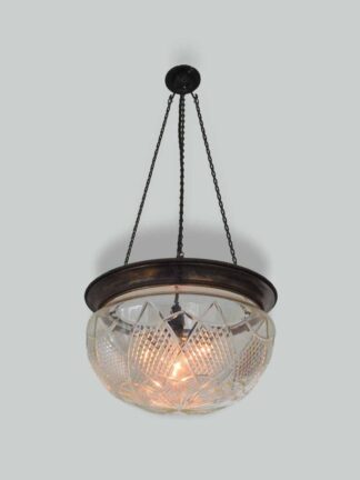 Unsigned | Edwardian Cut-Glass Plafonnier | England c.1905 | SOLD